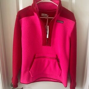 Vineyard Vines Women's Bright Pink with Red Sherpa Fleece Size Small NWT